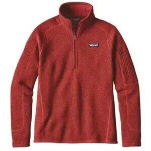 PATAGONIA WOMEN'S BETTER SWEATER 1/4 ZIP RED HEATHER FLEECE PULLOVER SMALL